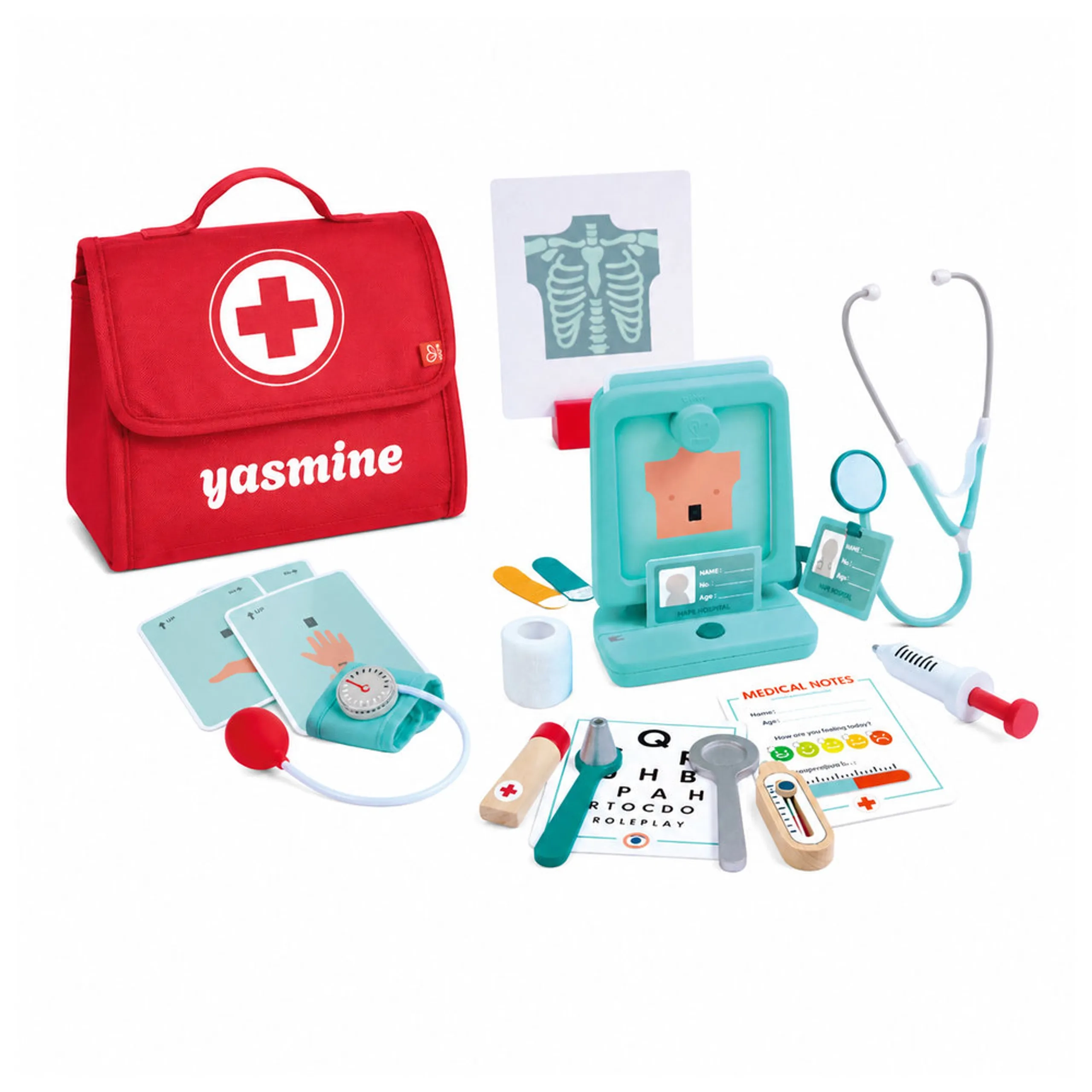 Hape Personalized Little Doctor's Medical Set - 22 pcs (PRS-531-E3228)