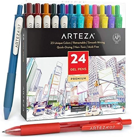 ARTEZA Colored Gel Pens - 24 0. 7 mm