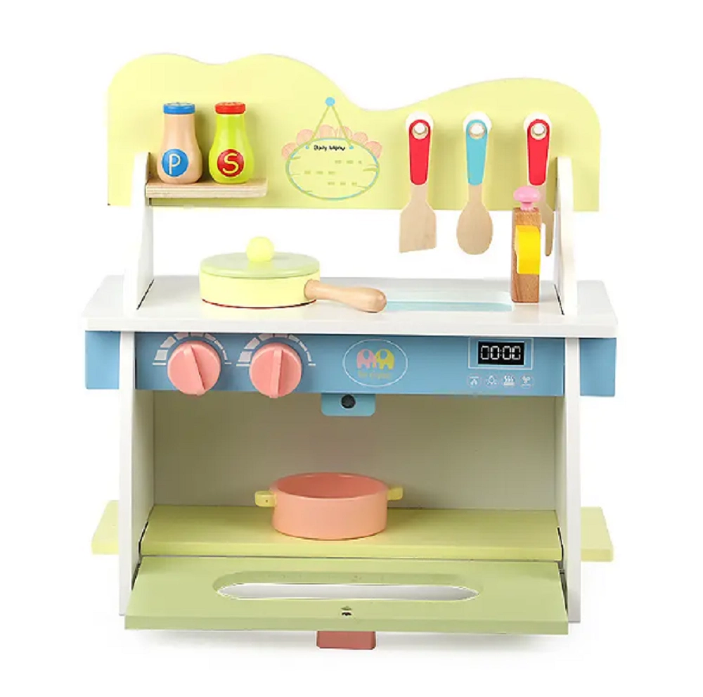 Kids Wooden Mini Kitchen Set - 14 Inch dolls (GB-MSN 21027AB)