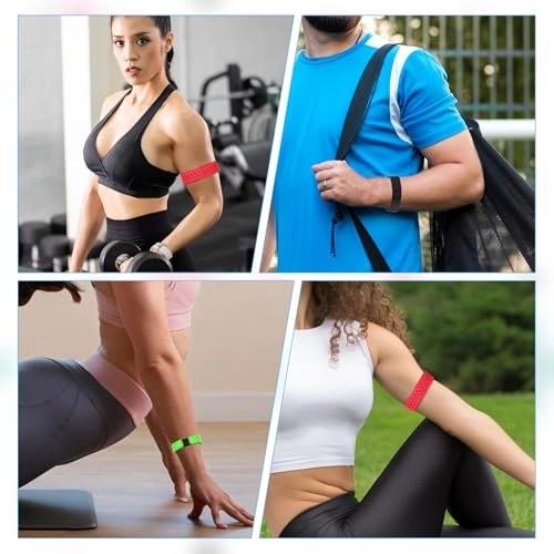 Heart Rate Monitor Band - 3 PCS Black Green Orange-Red