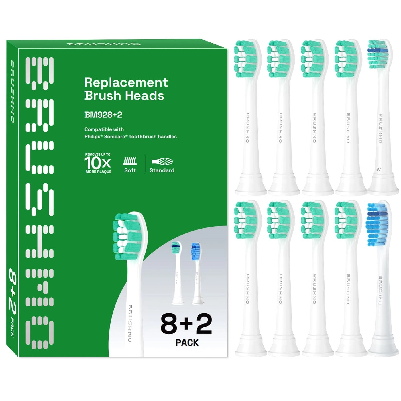 Replacement Toothbrush Heads - White 10 pc