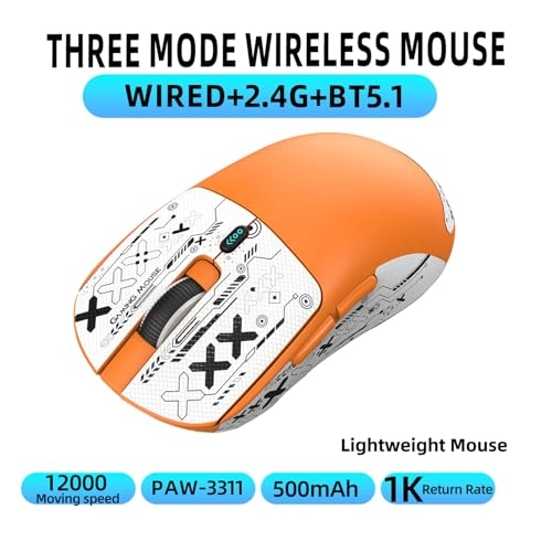 Lightweight Wireless Gaming Mouse - Wired 2.4G BT
