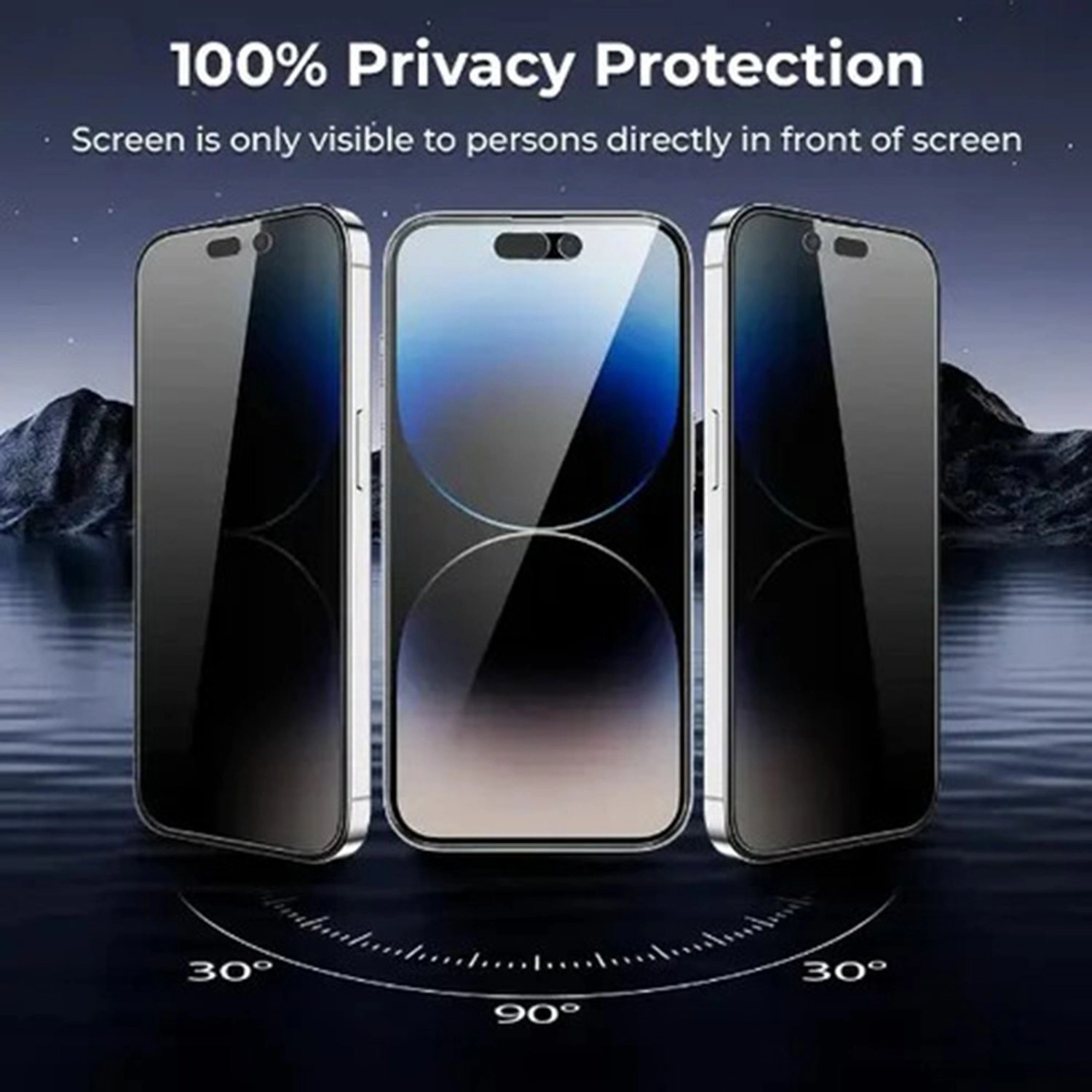 Privacy Screen Protector iPhone 16 Plus - 9H Hardness Tempered Glass