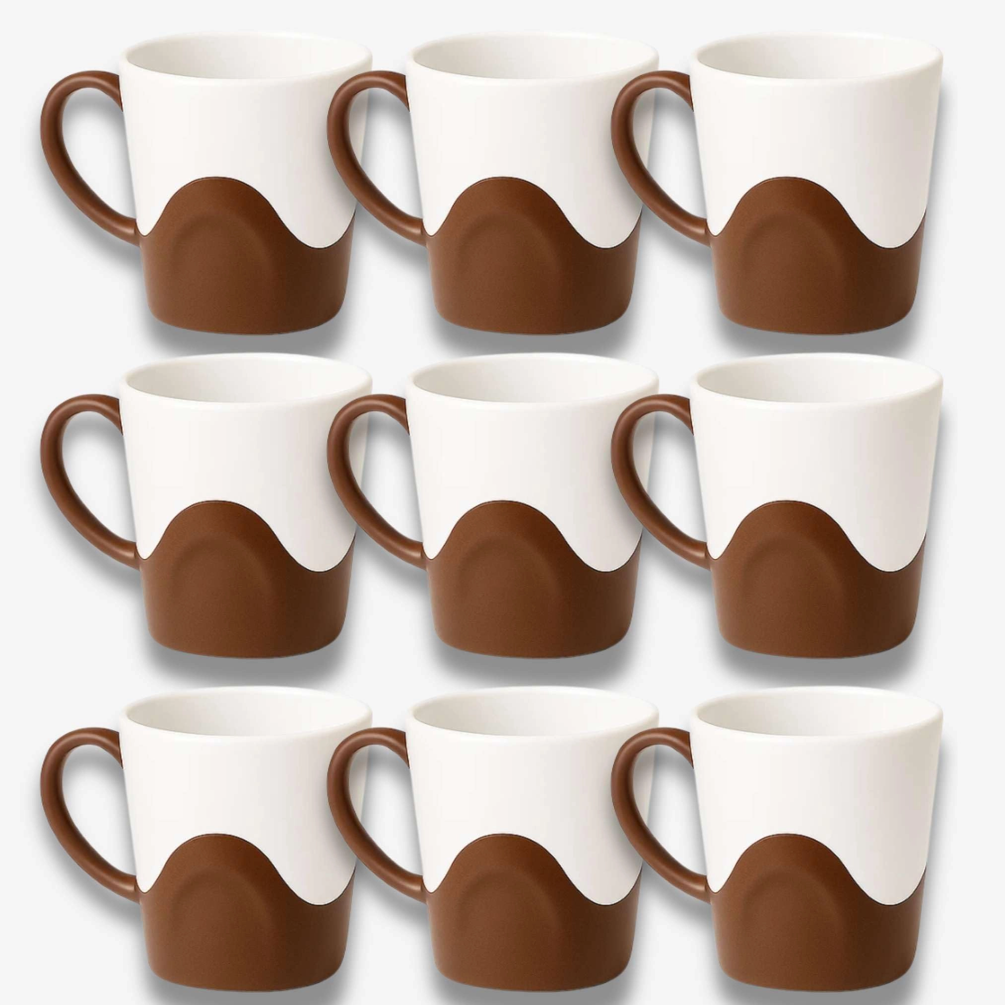 Plastic Mug - 6 pcs - Striped Solid - 280 ml