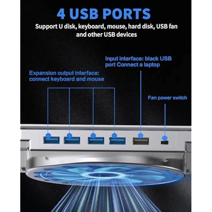 LAPTOP COOLING PAD - 12-17 INCH 6 QUIET FANS