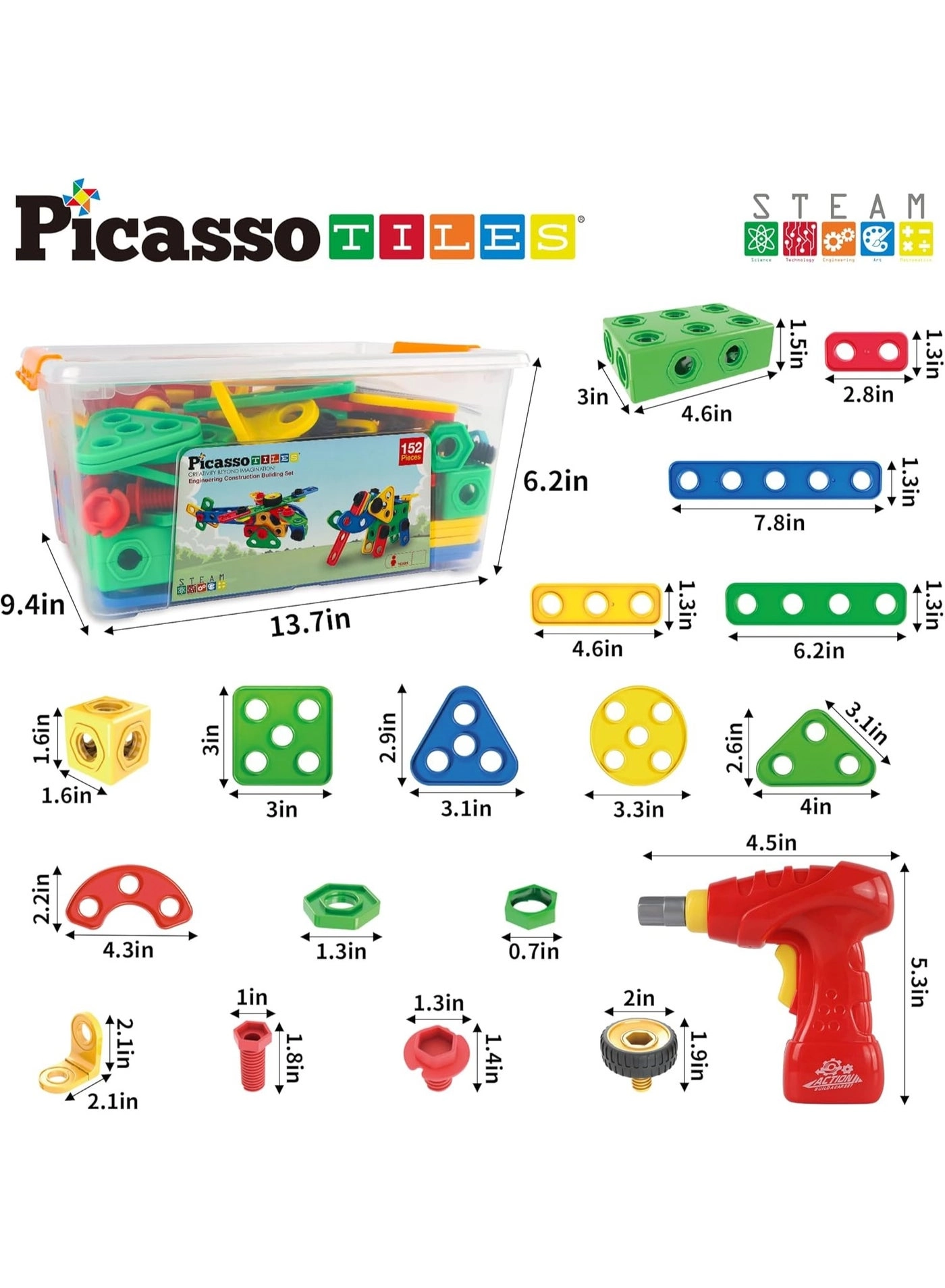 Engineering Construction Building Set - 152 pcs