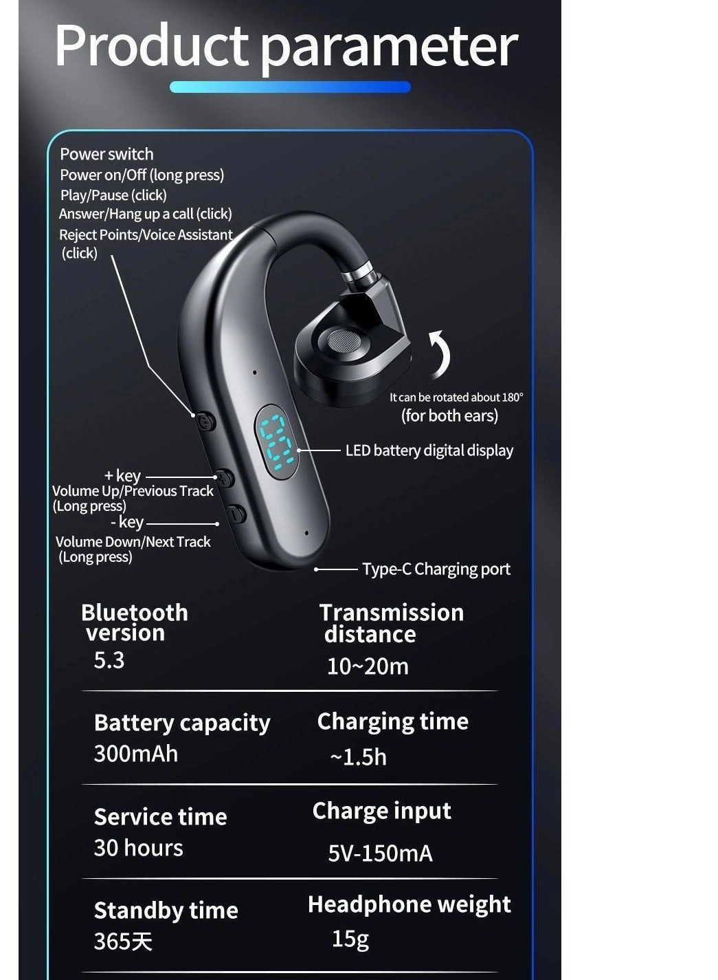Bone Conduction Headphones Wireless Headphone