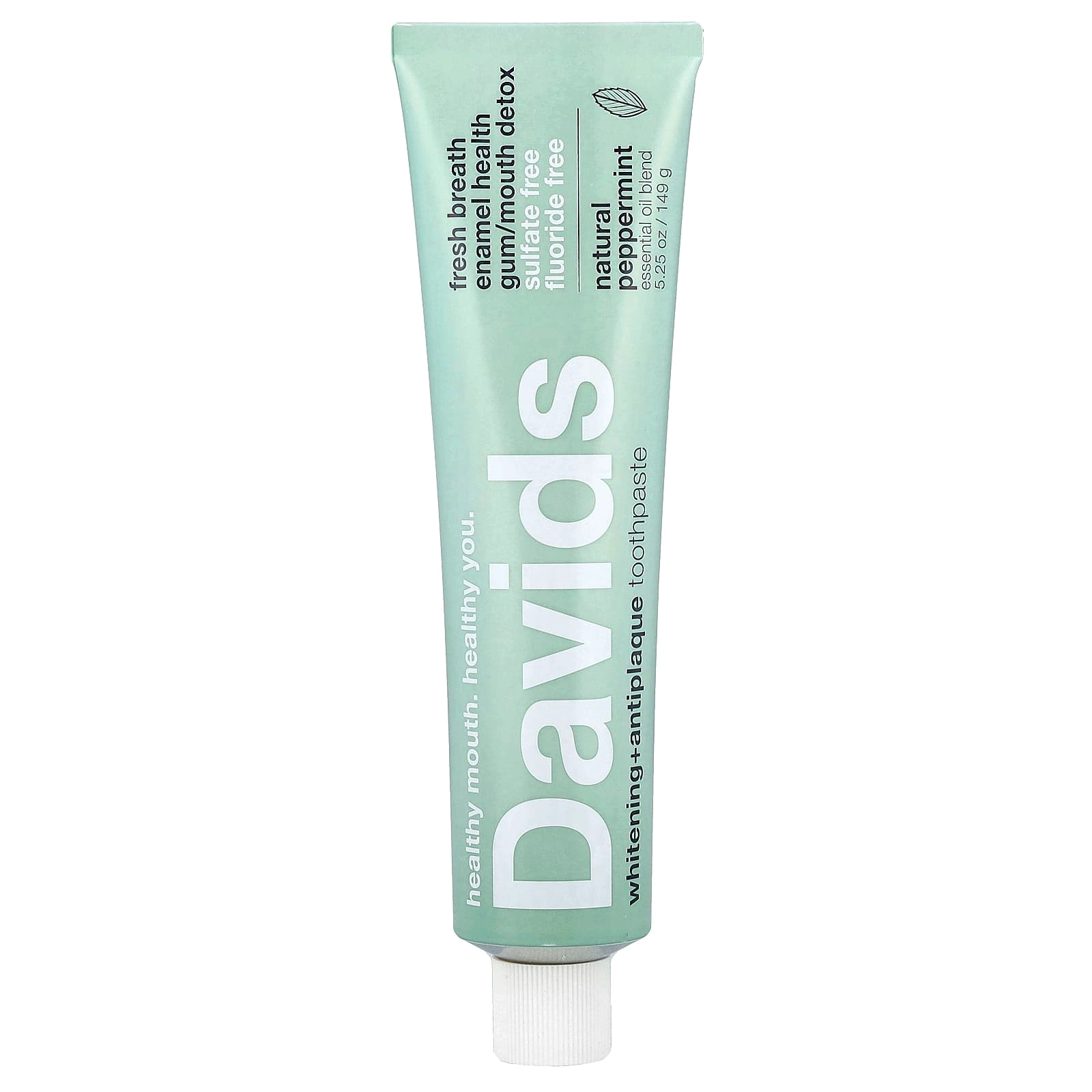 Davids Whitening + Antiplaque Natural Peppermint Toothpaste 149 g