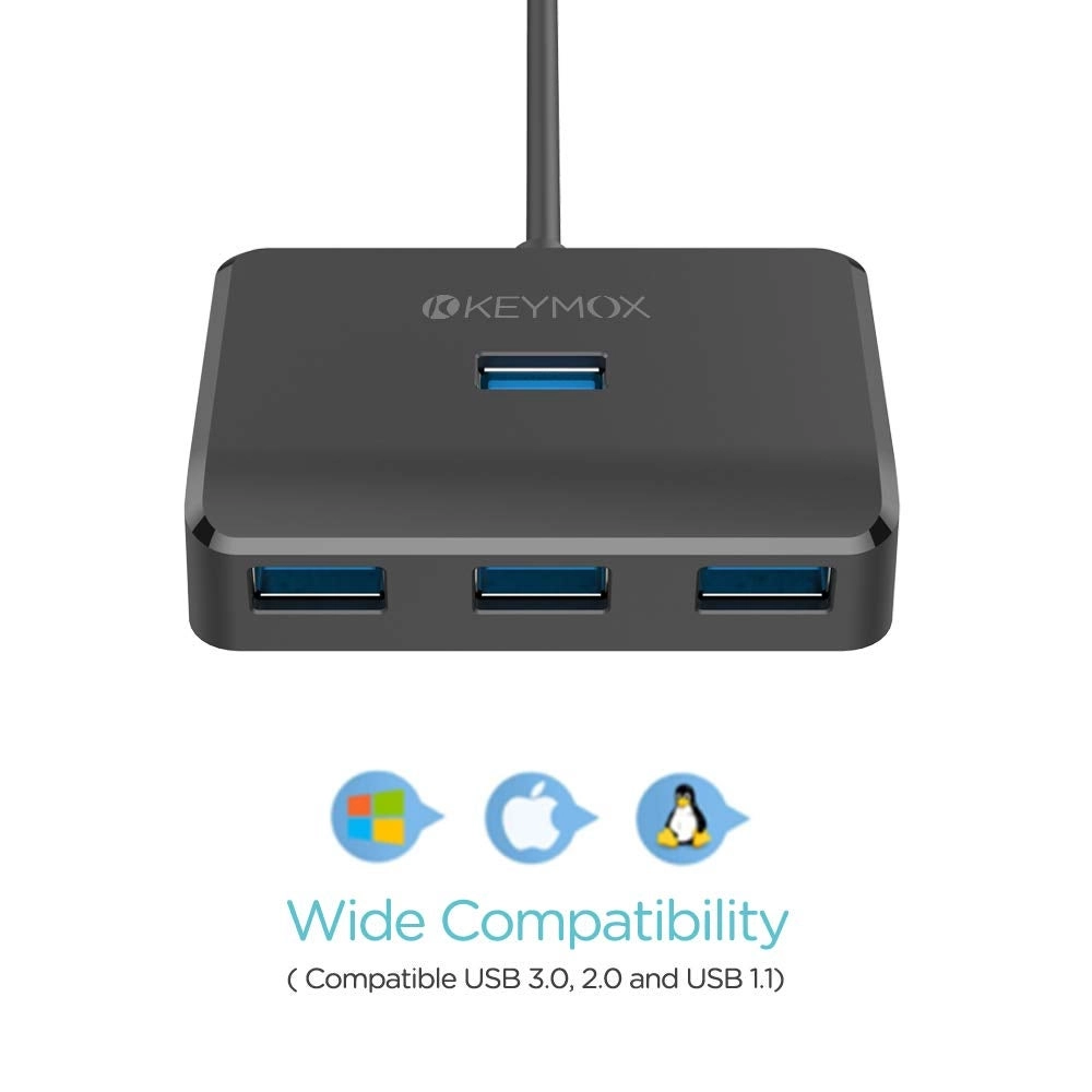 4-Port USB 3.0 Hub - Compact Size 5Gbps