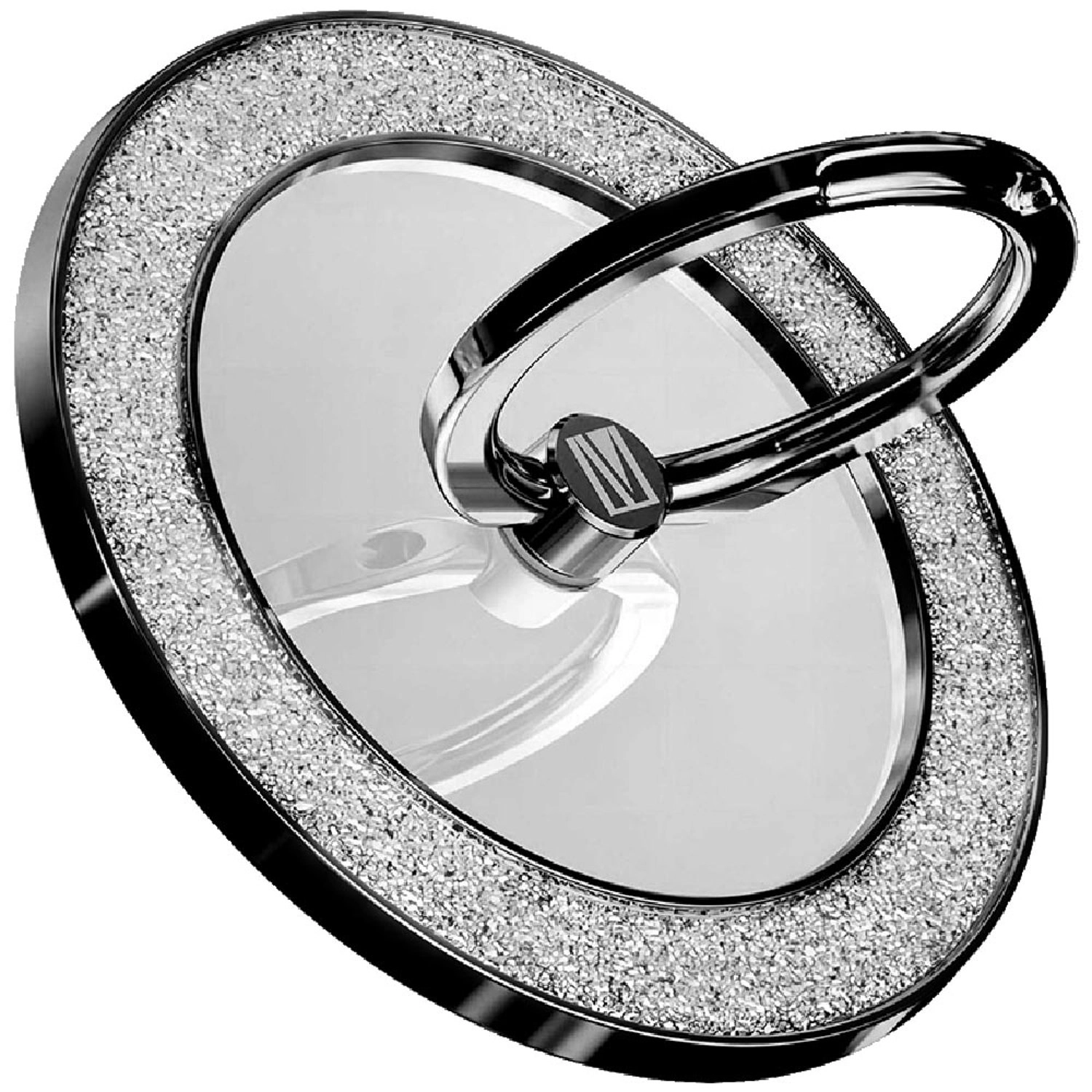 LEVELO Nova Glitter MagSafe Ring Holder - Black 360° Rotation