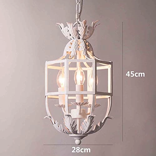 During Princess Children's Room Bedroom Porch Corridor Chandelier,E14 French Style Chandelier,Retro Old Iron Lamp - 3pc