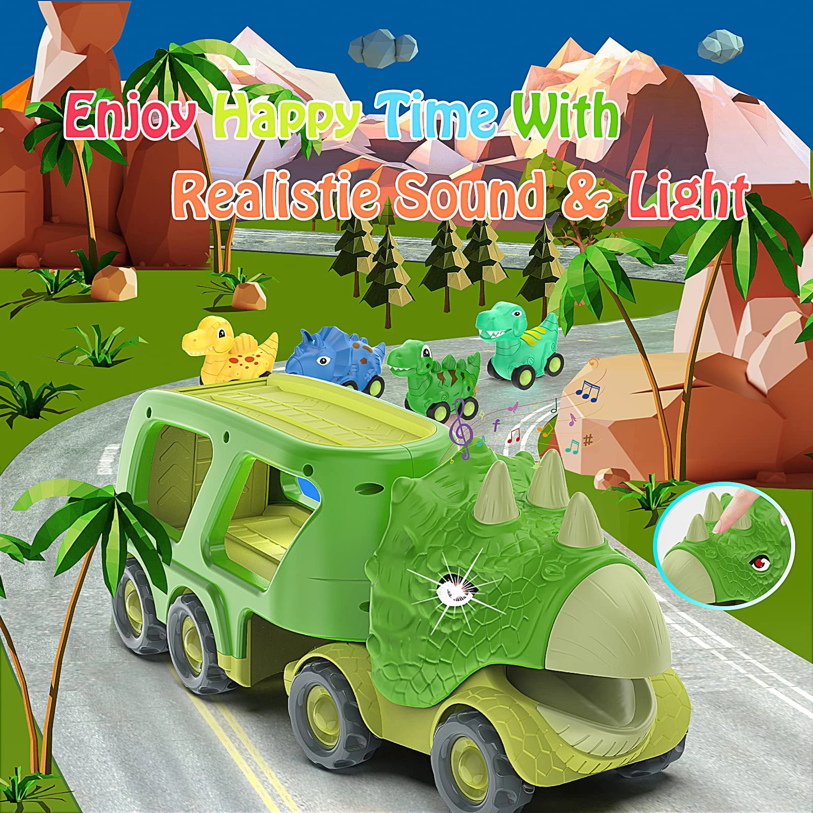 Dinosaur Car Toy - 4pcs