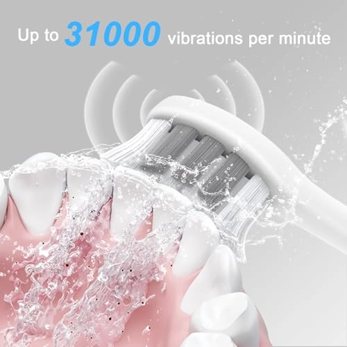 Sonic Electric Toothbrush - 240 Days Battery Life 8 Replacement Heads 3 Modes