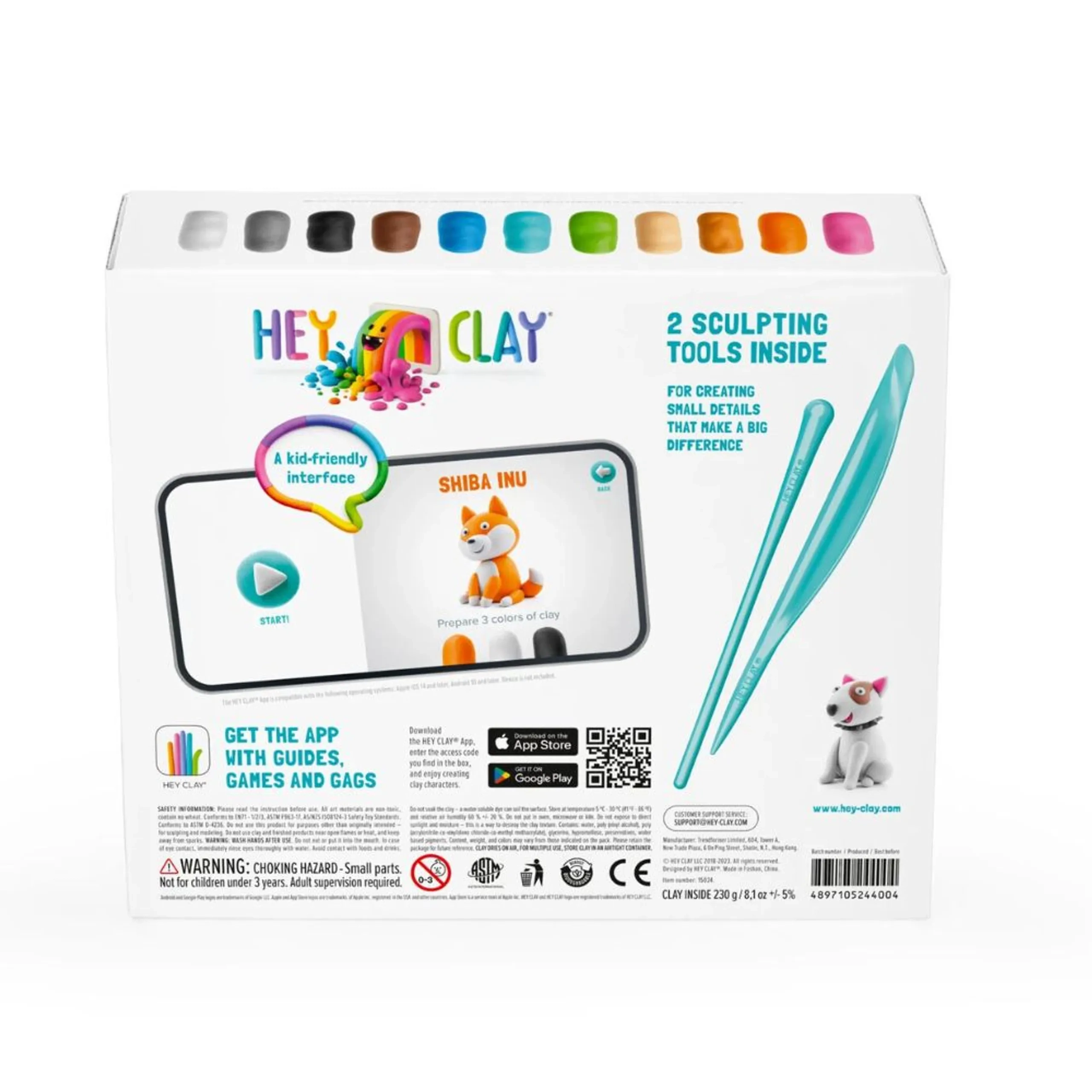 Dog Story Modelling Air Dry Clay Kit - 540g 15pcs.