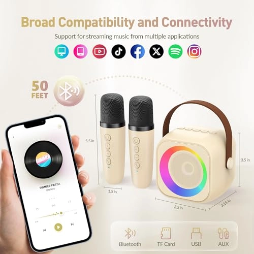 Mini Karaoke Machine Musical Toy - 4,5,6,7,8,9,10,12 years old