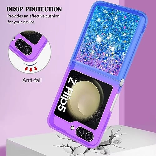 Sparkle Floating Liquid Case - Polyurethane Silicone for Samsung Galaxy Z Flip 5
