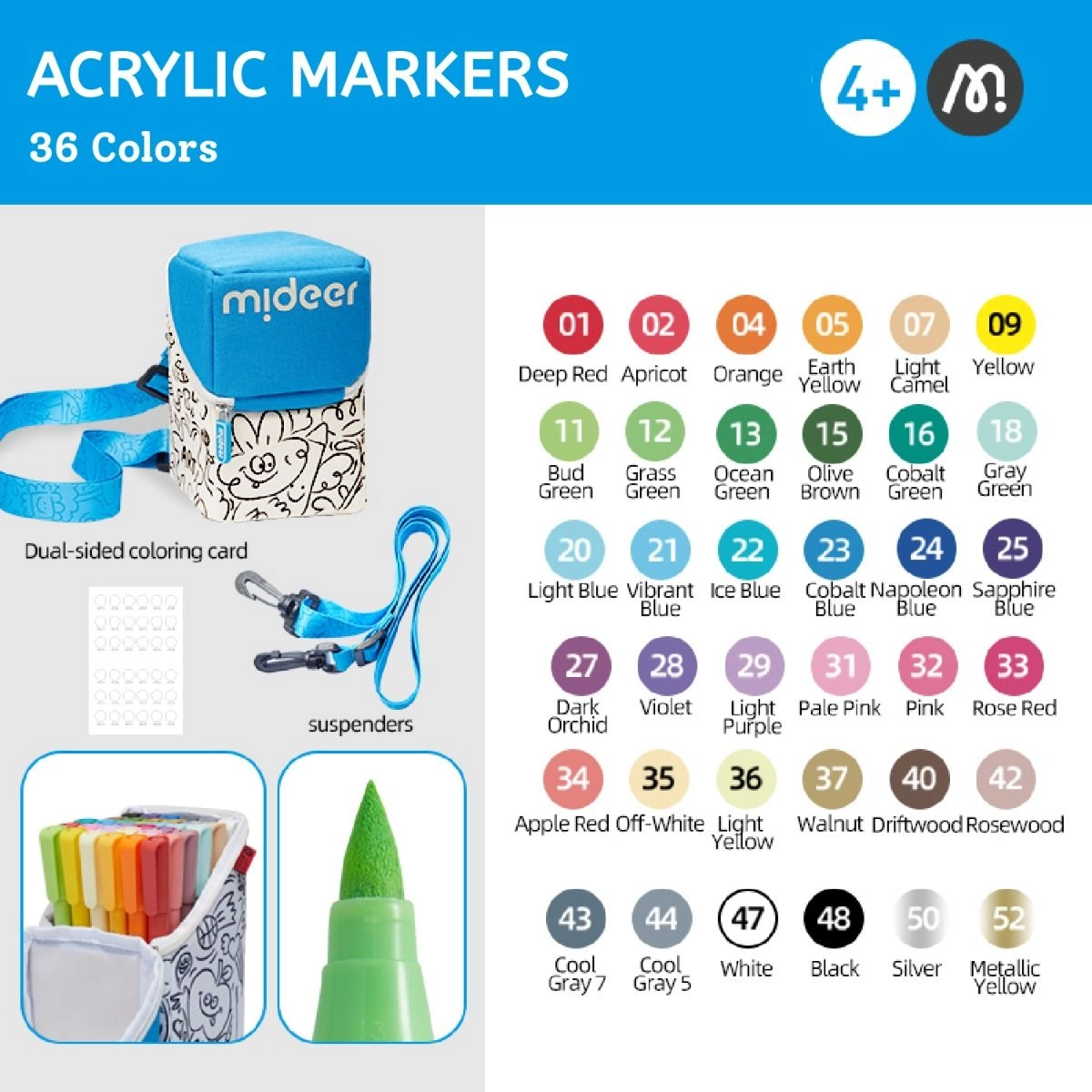 Round Nib Acrylic Markers - Multi Colour Round Nib
