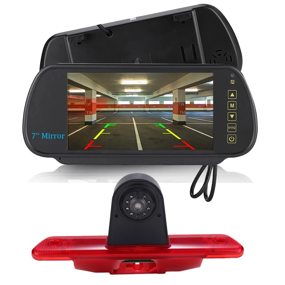 Brake Light Reversing Camera + Rear View Mirror Monitor - Night vision 628 x 586 pixels