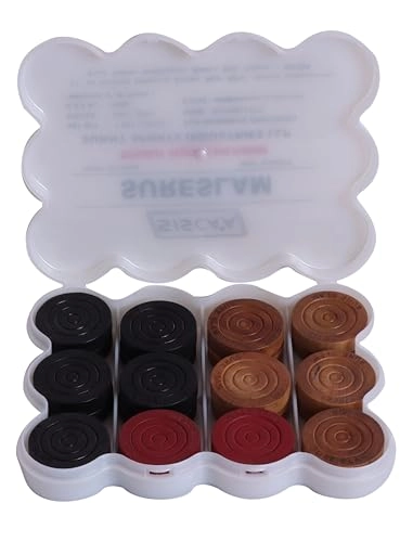 SISCAA Carrom Coin - 24 Coins Rosewood