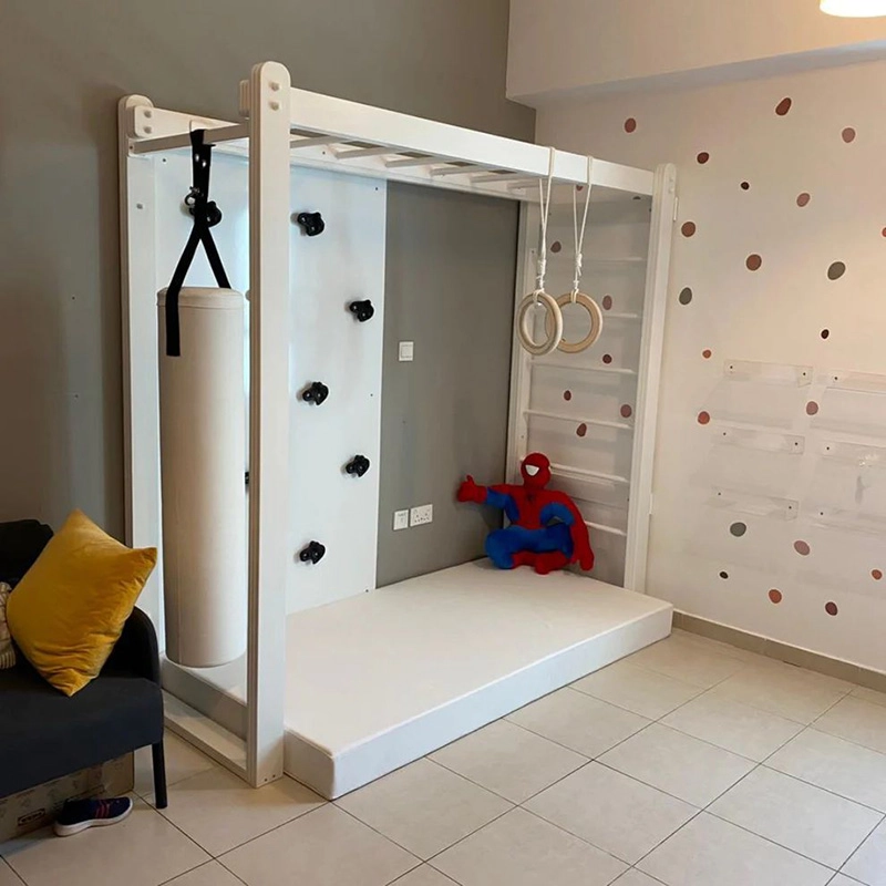Monkey Bar With Climbing Wall - Adjustable Height 65 KG