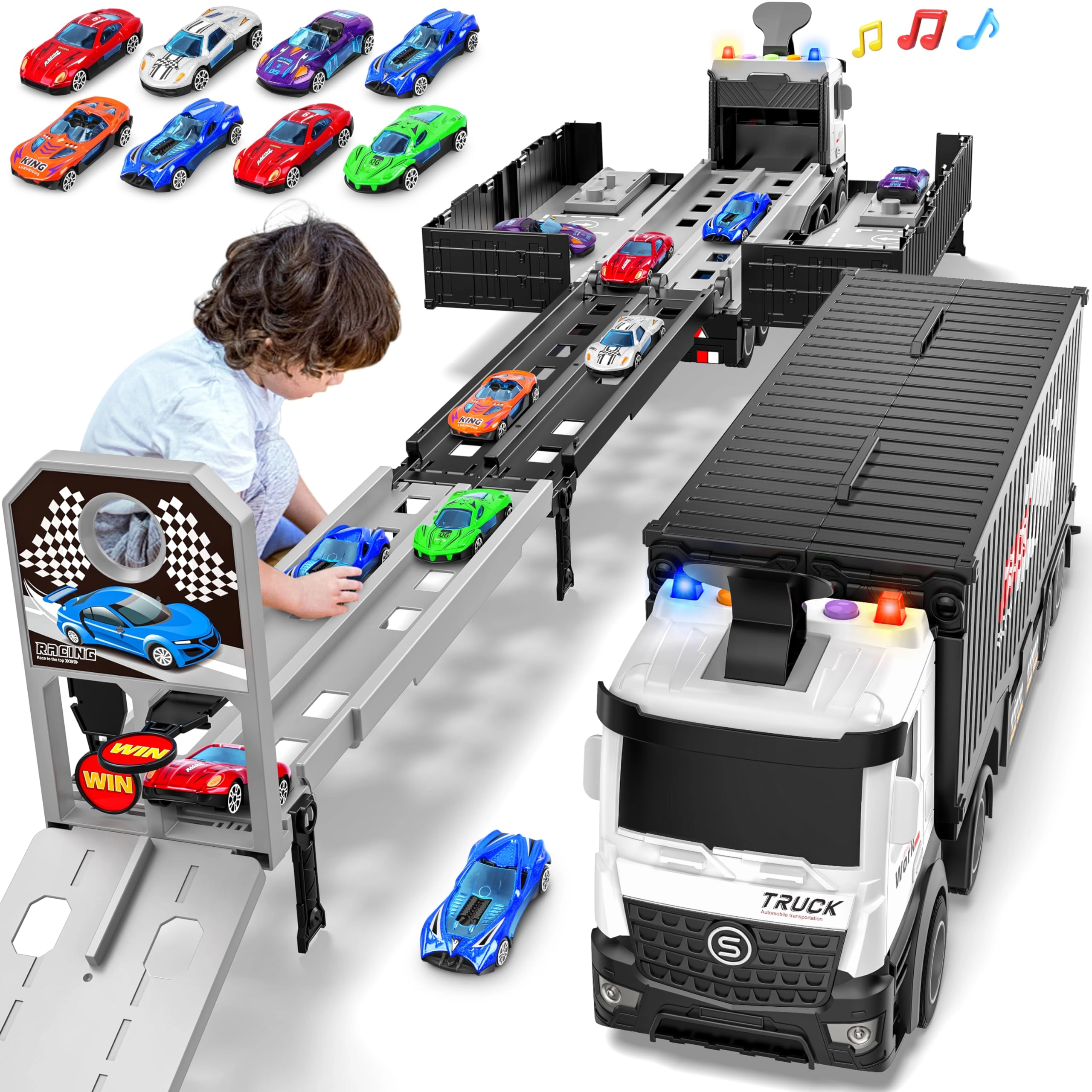 diuerma Carrier Truck Race Track - 1:64 8pcs