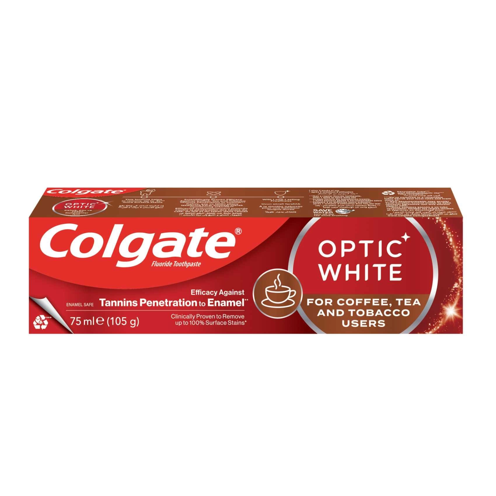 Colgate Optic White Coffee, Tea & Tobacco Users Toothpaste 75ml