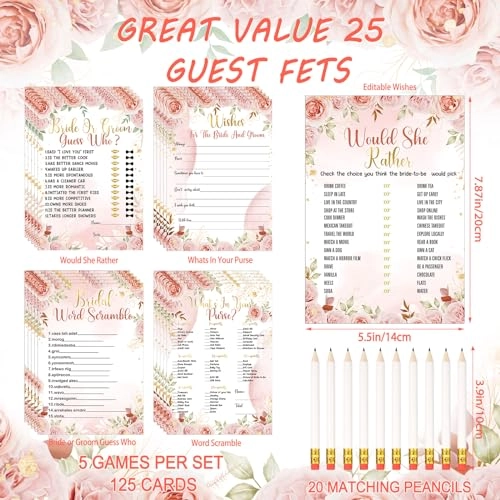 Bridal Shower Game - 145 Pieces