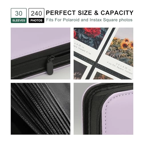 i-Type Square 240 Pockets PU Laminated with Greyboard Photo Album