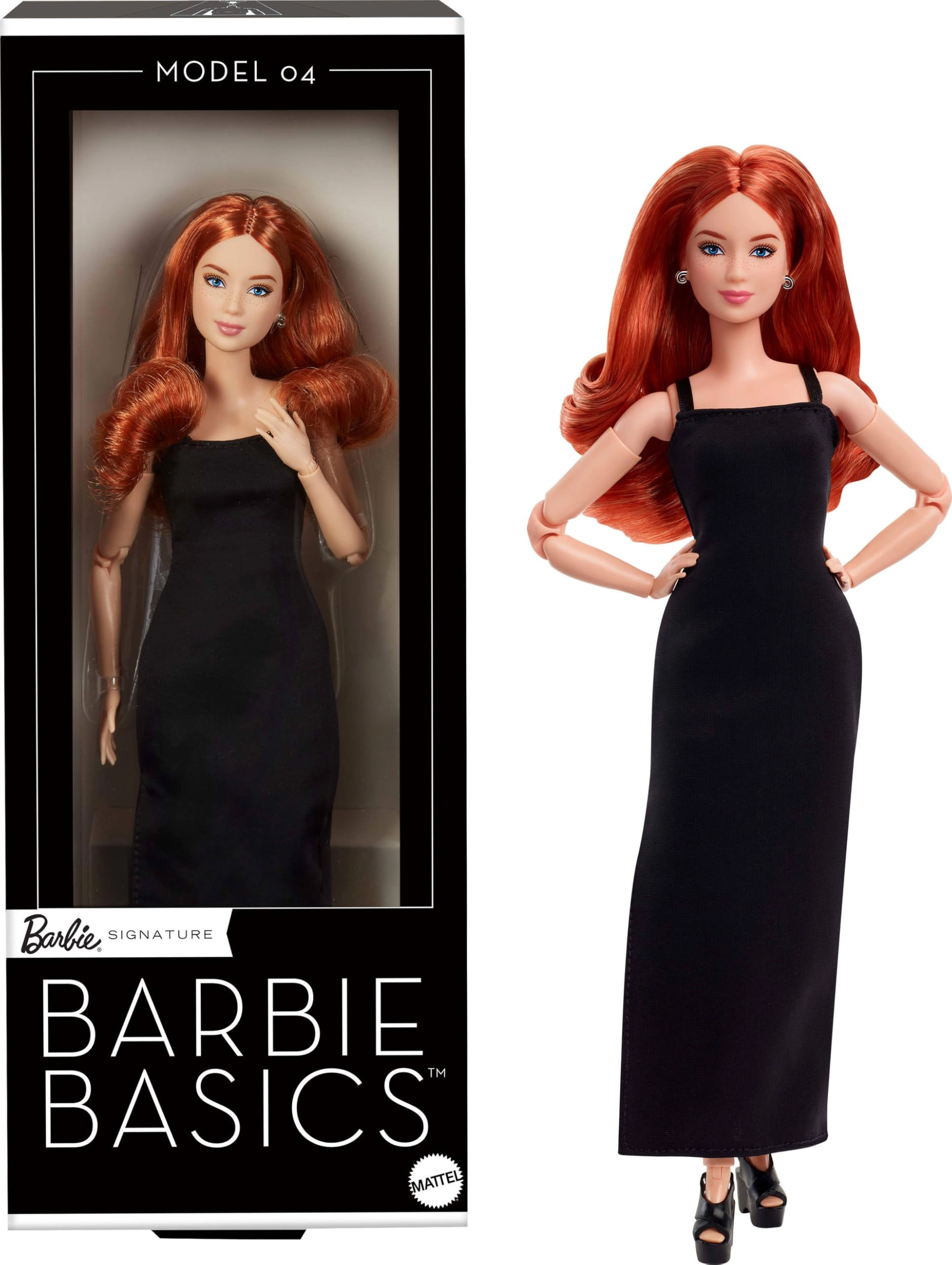 Barbie Basics Model 4 - Red Curls Black Mini Dress Ages 6+