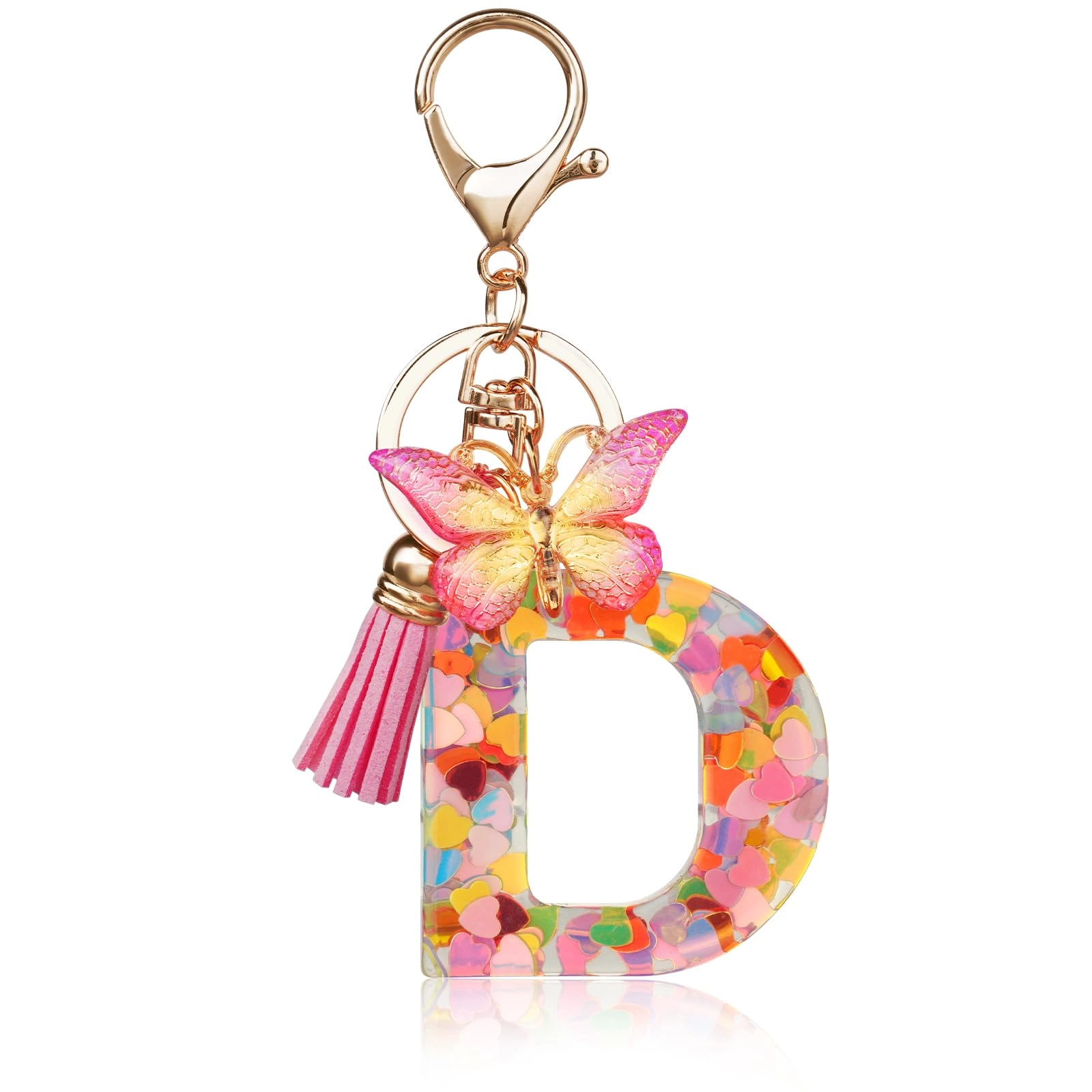 Initial Letter Keychain - Butterfly