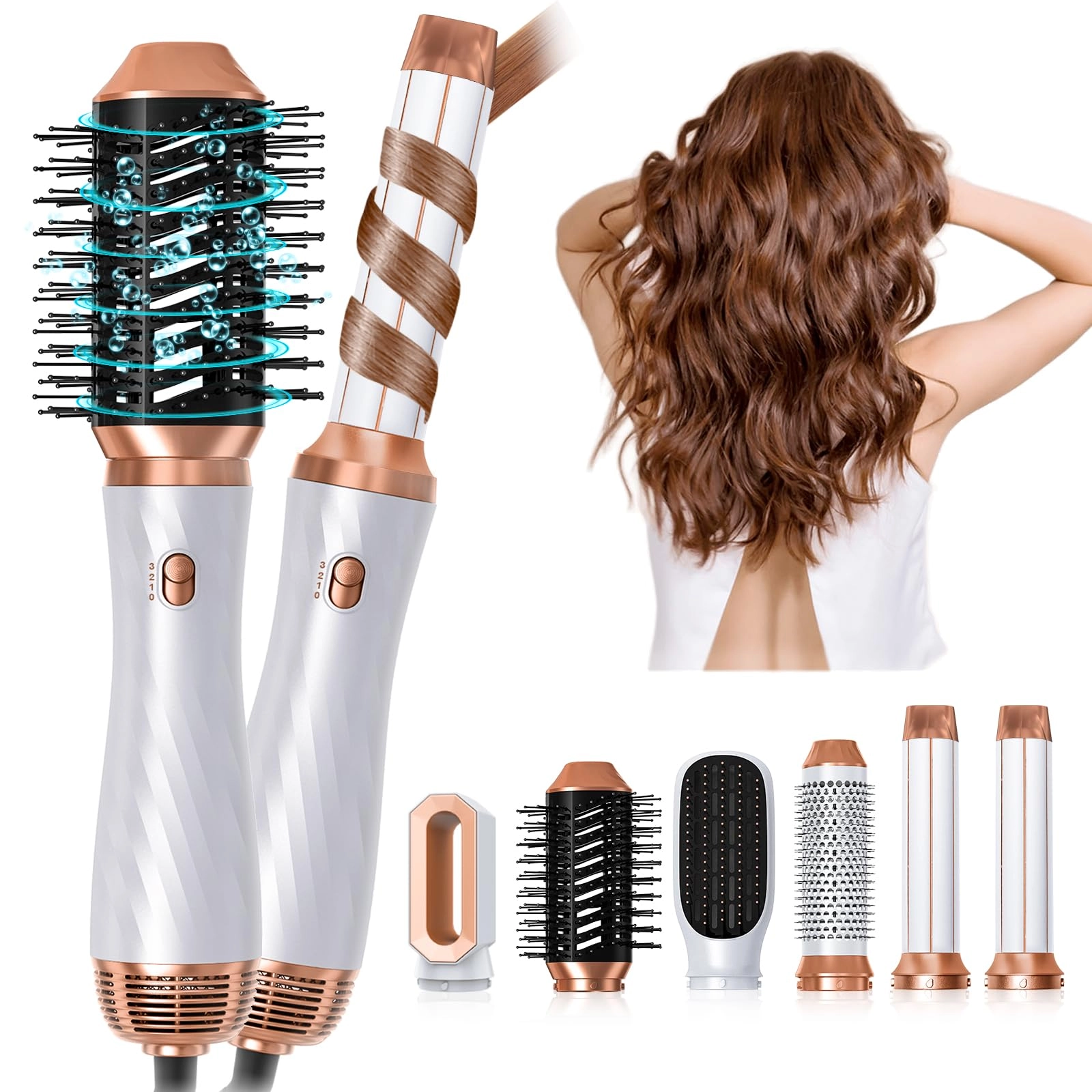 6 in 1 Hair Dryer Brush - 700 watts Gold