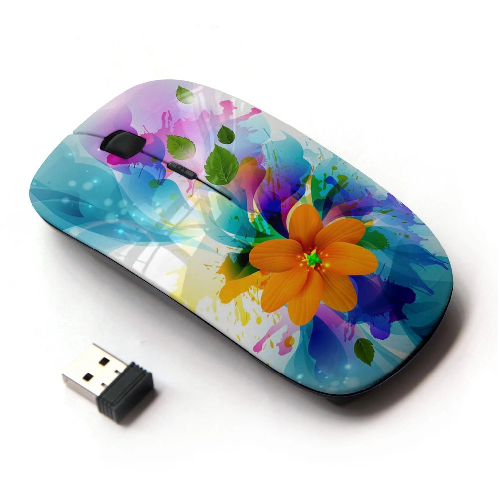 Flower Floral Ergonomic Mouse with Nano Receiver - Wireless