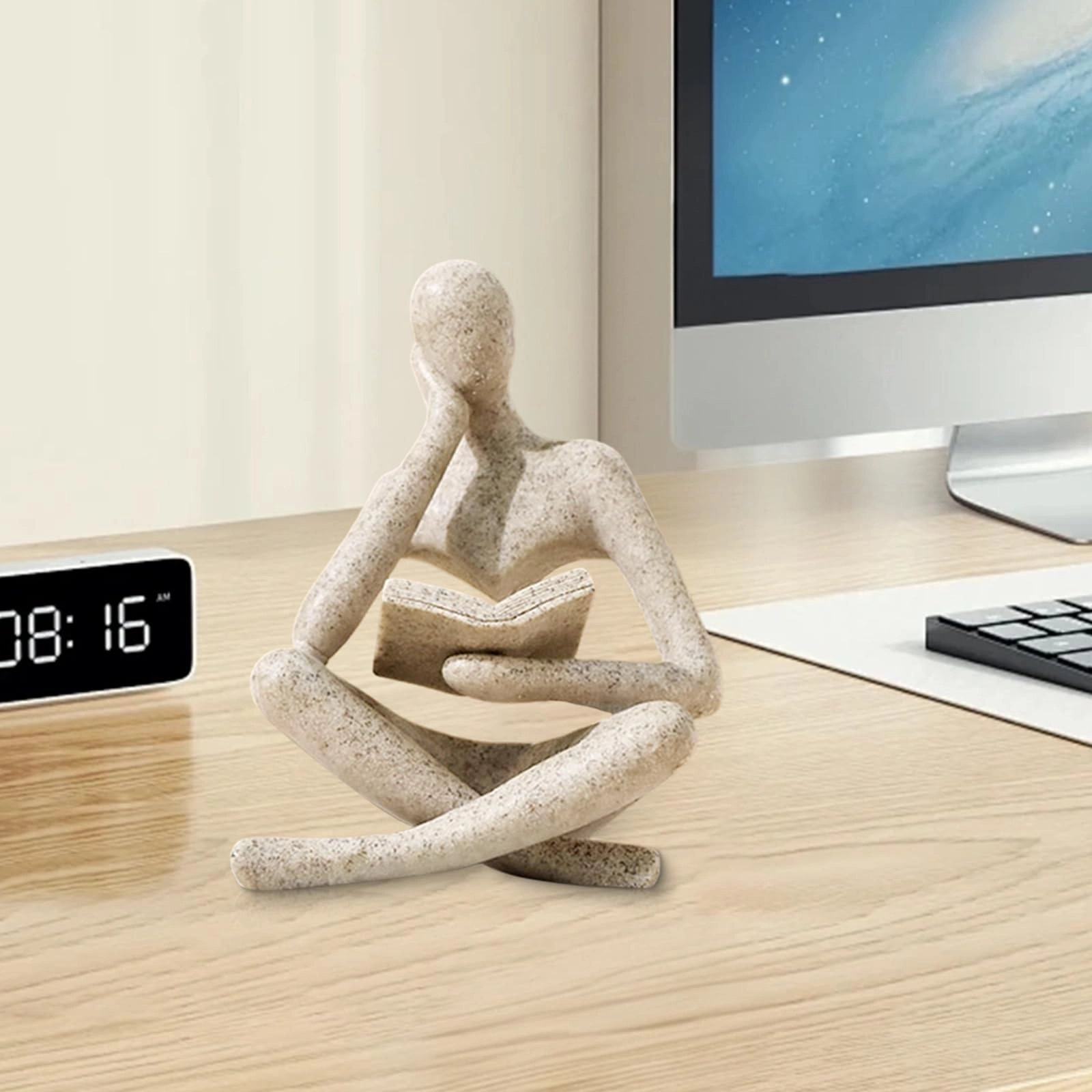 Reading Thinker Statue - Resin