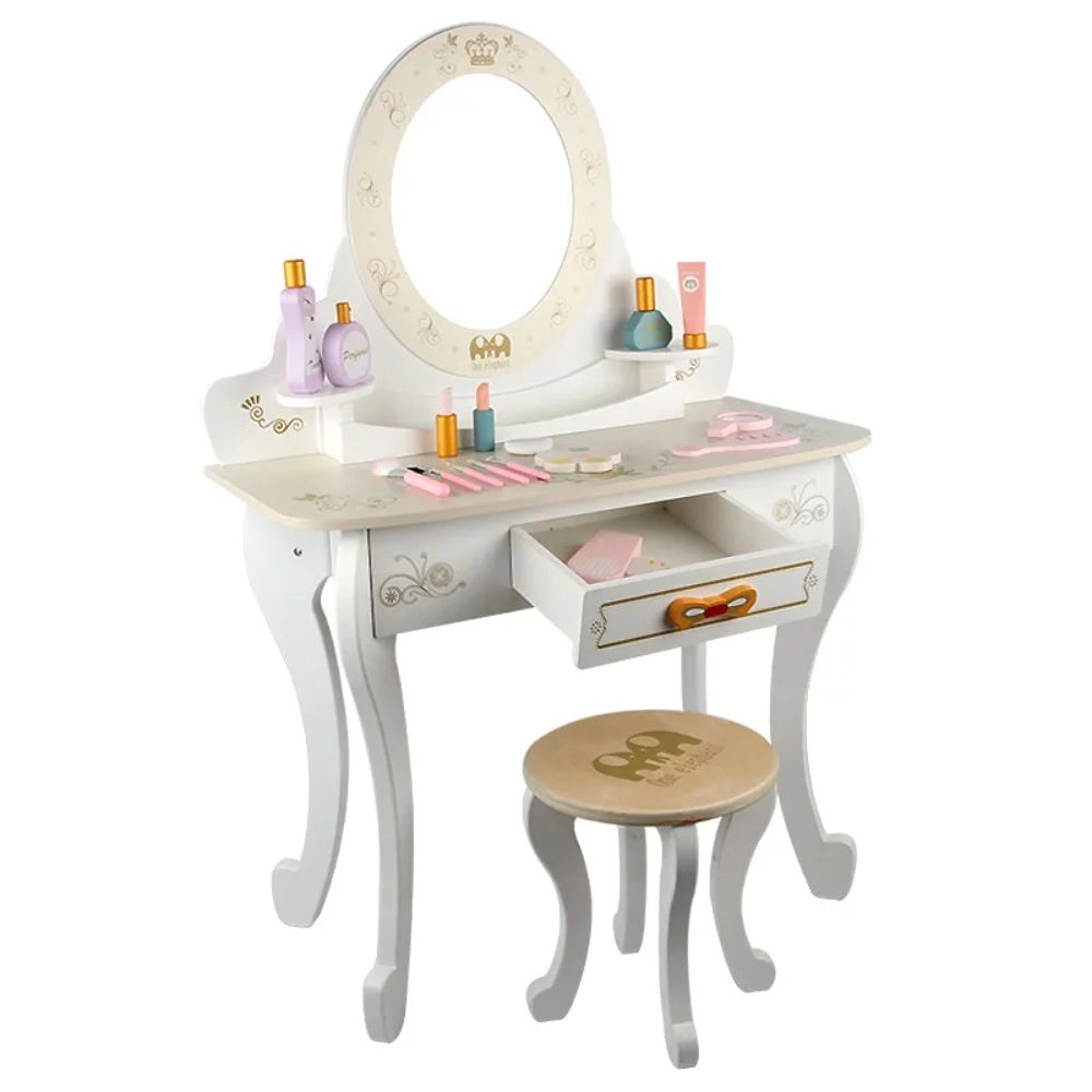 Kids Wooden Vanity Set With Stool (GB-MSN 21014)
