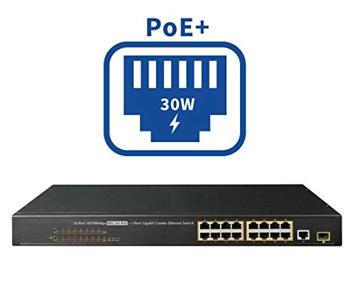 16-Port PoE+ Switch - 220W 16 ports 1 Gigabit uplink