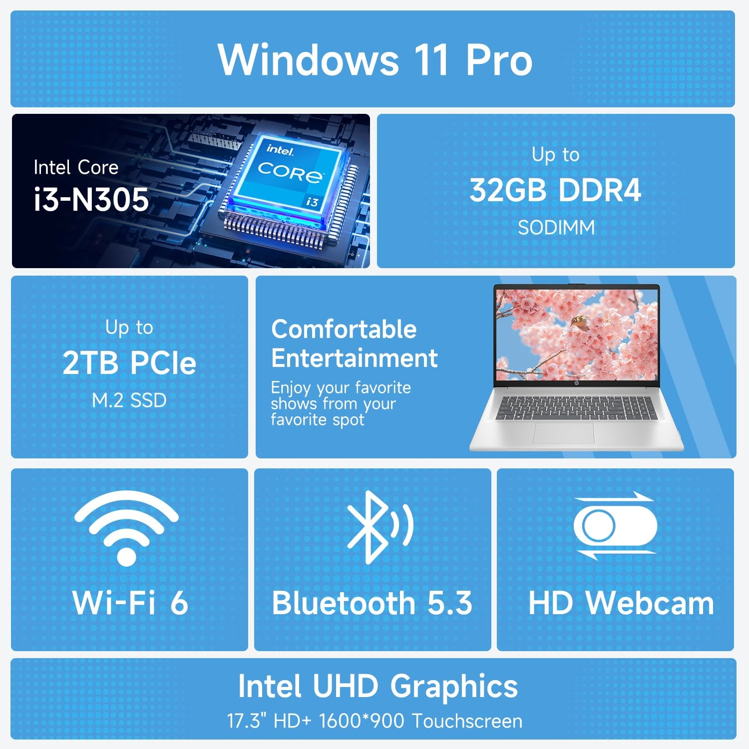 TPN-I139 - 17.3'' Core i3-N305 8GB DDR4 512GB SSD