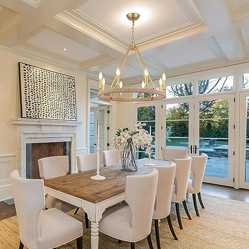 Wagon Wheel Chandelier - 59"(150cm) max