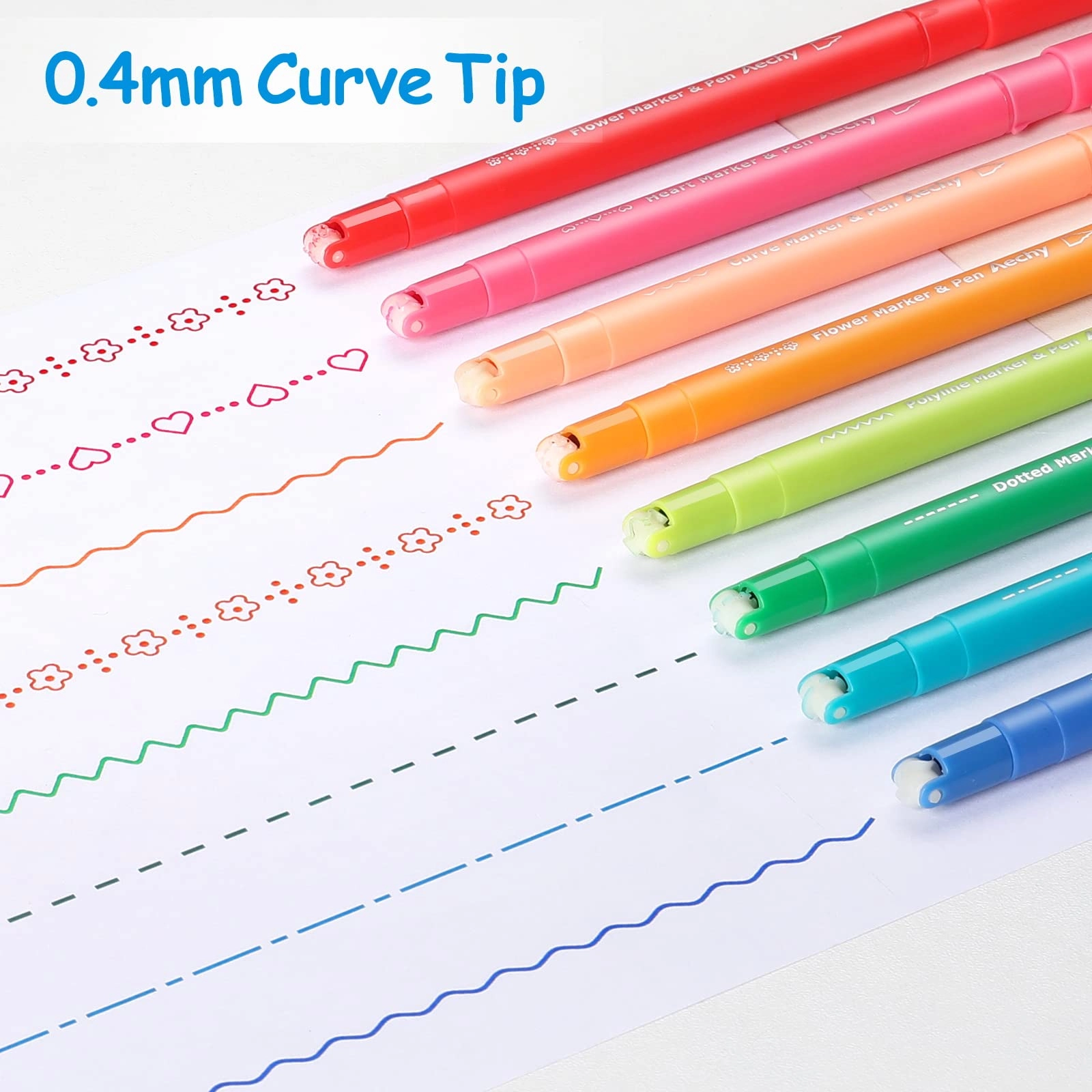Dual Tip Felt - 8 Multicolor 0.5mm