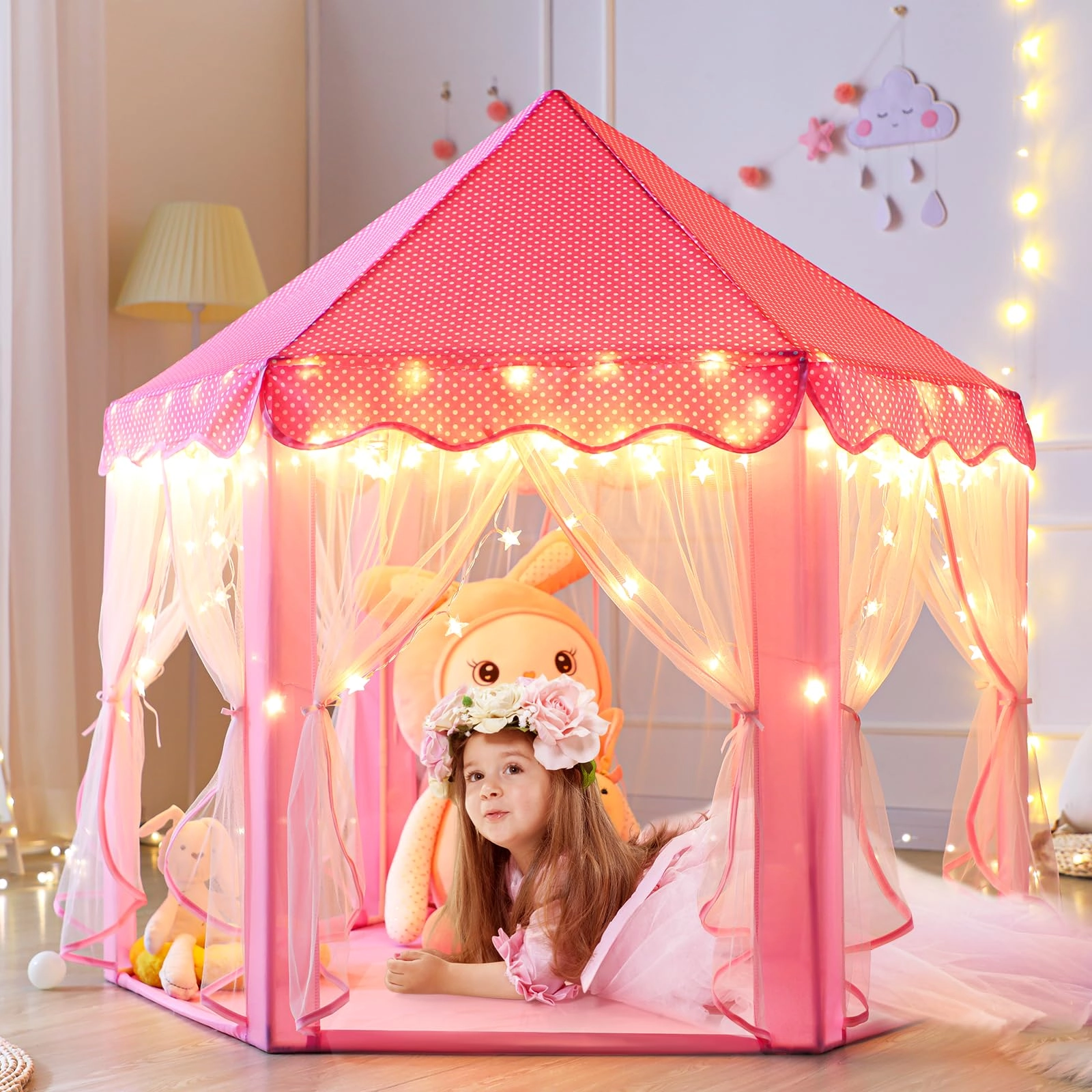 Princess Tent - 55 x 53 inches Pink