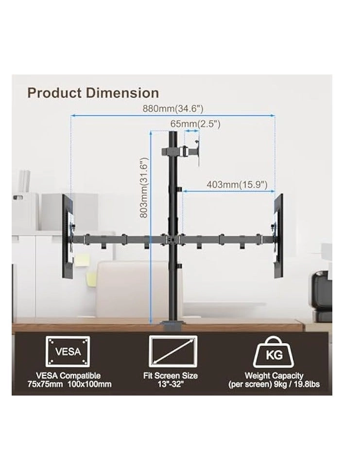 Monitor Mount - 3 monitors 13-32 Inch 75 x 75 / 100 x 100