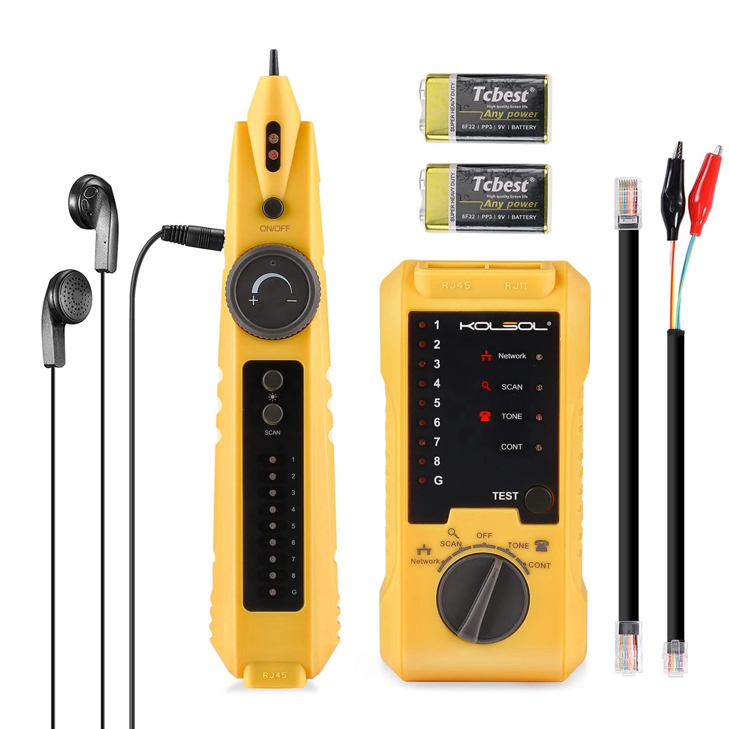 KOLSOL Network Cable Tester - RJ11 RJ45 Telephone Line Test