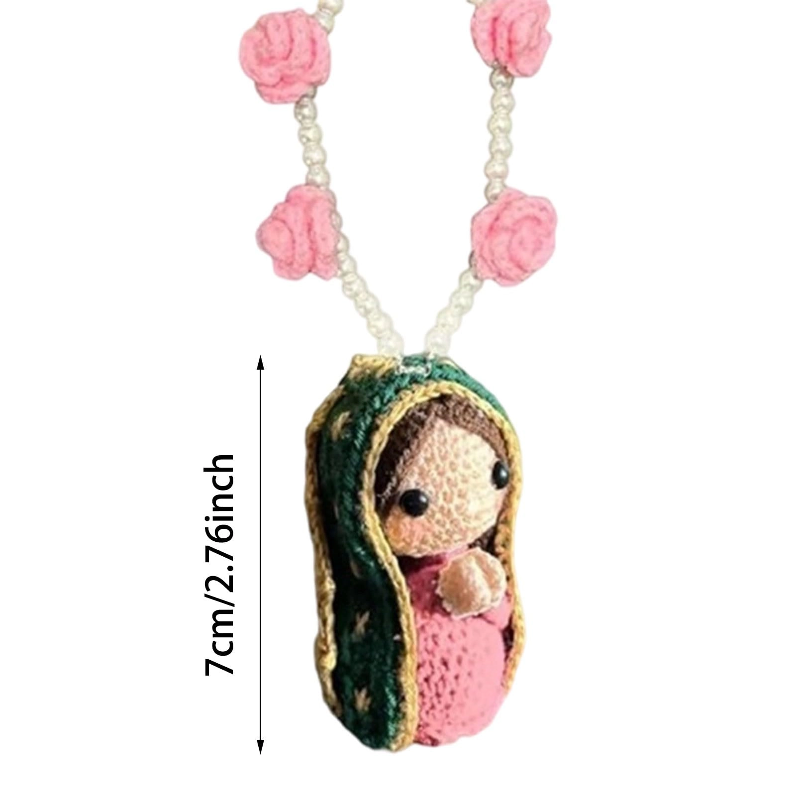 Virgin Mary Crochet Car Charm - Polyester