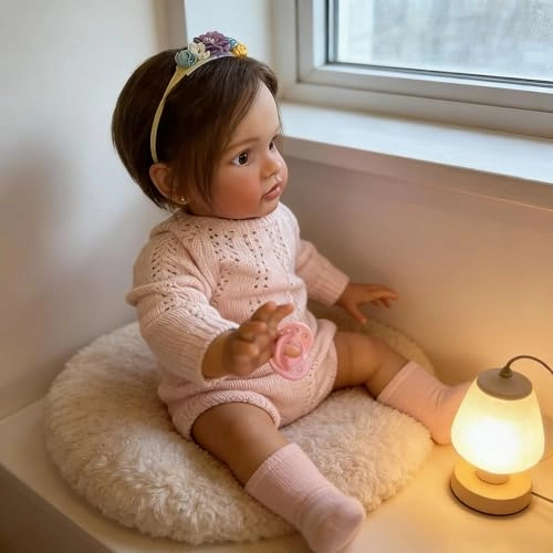 Pippa Reborn Baby Doll - 26 inch Cotton Vinyl Hand-rooted Curly Hair Ages 3+