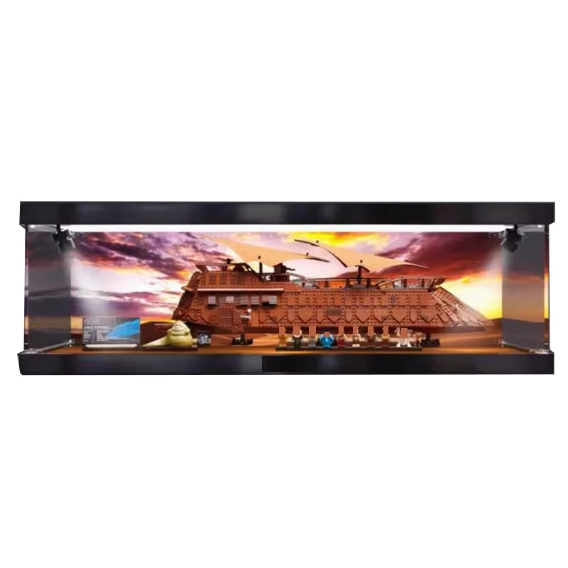 Clear Acrylic Display Case for Lego SW 75397 - 32.67x11.81x11.81in. Black Bottom+alloy Edge