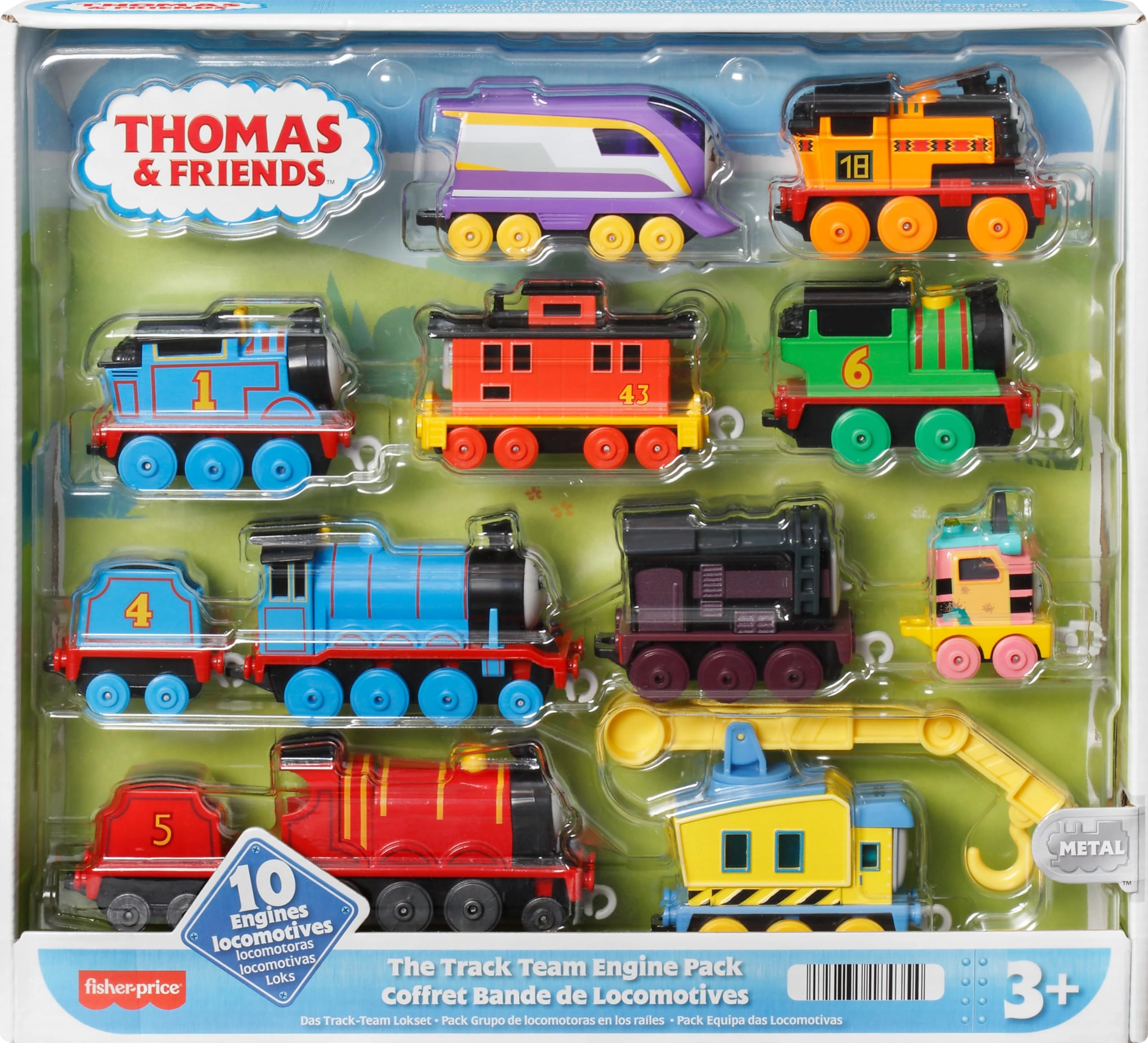 Thomas & Friends Diecast Toy Trains The Track Team Engine Pack - 10pcs