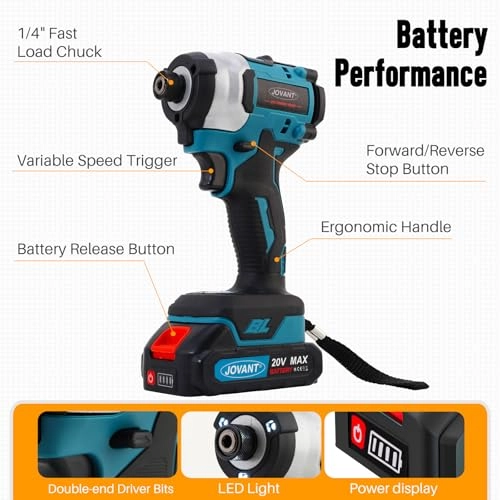Cordless Impact Driver - 100Ft-lbs 3200RPM Brushless 1/4 inch Hex