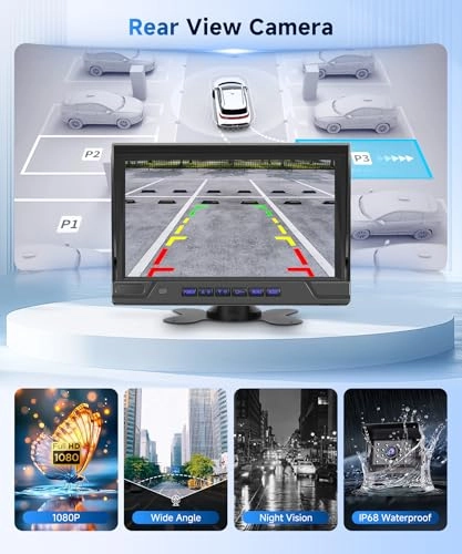 Wireless Rear Camera + Wireless Color IPS Monitor - Night Vision Wireless 720P