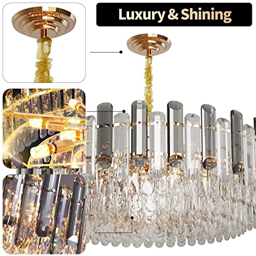 Round Crystal Chandelier - 6000K 4000K 3000K