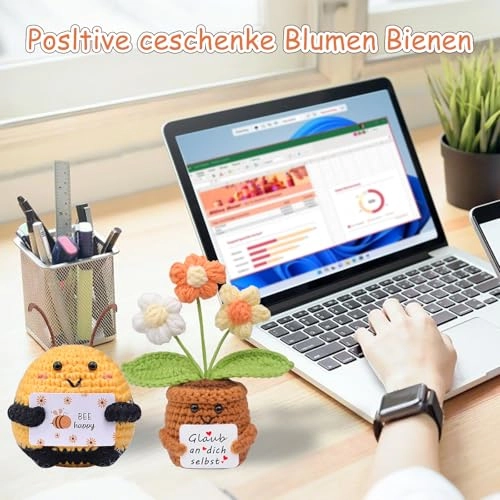 Pocket Hug Bee 8.5 cm + Sunflowers Lucky Charm 15 cm