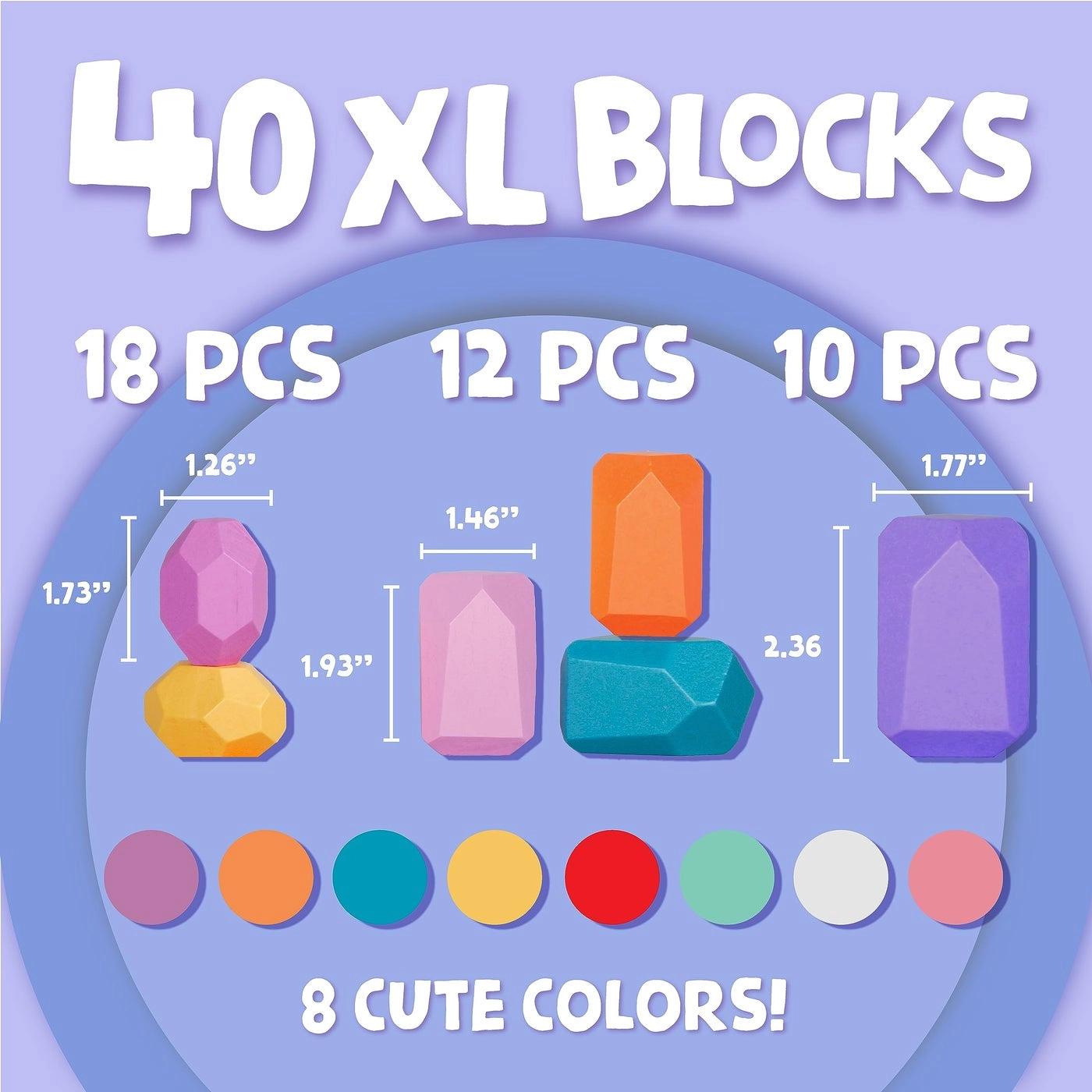 Wooden Stacking Blocks - 3 Years Old 40pcs